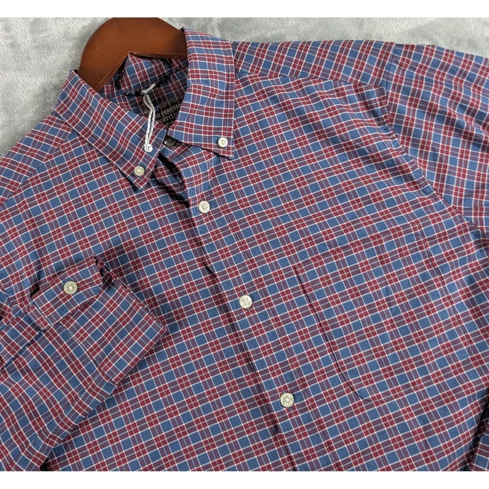 Vineyard Vines Shirt Mens Medium Plaid OTG On The Go Brrr Stretch Performance